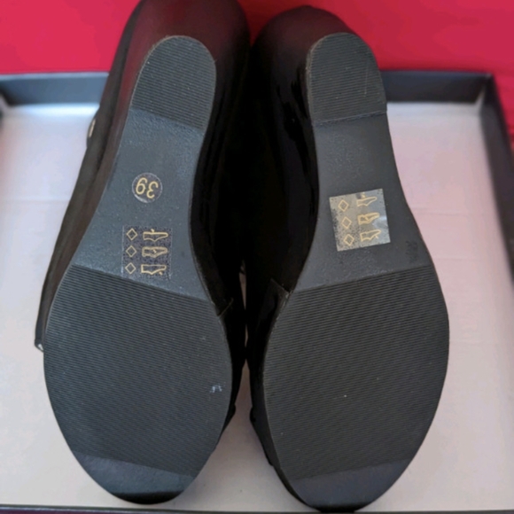 Black Leather Wedge Sandals - Picture 3 of 6